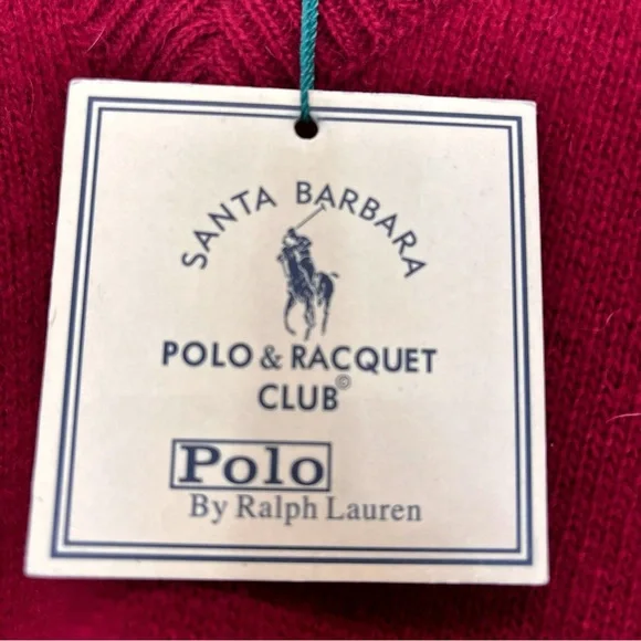 Ralph Lauren Santa Barbara Racquet Club Woolmark Wool Burgundy Sweater L - Picture 2 of 7